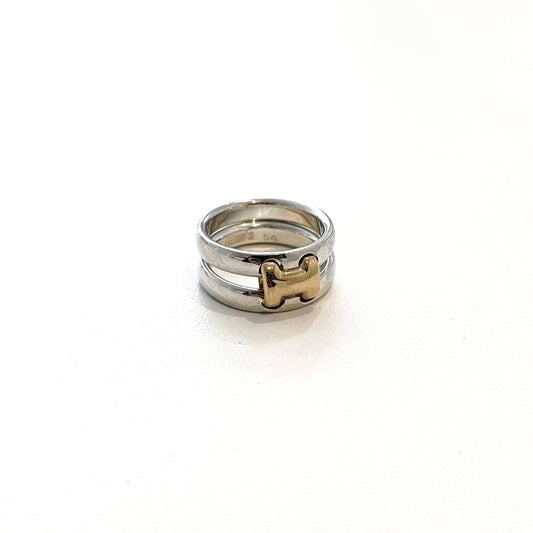 90-00s Hermès Olympe ring vintage SV925 AU750