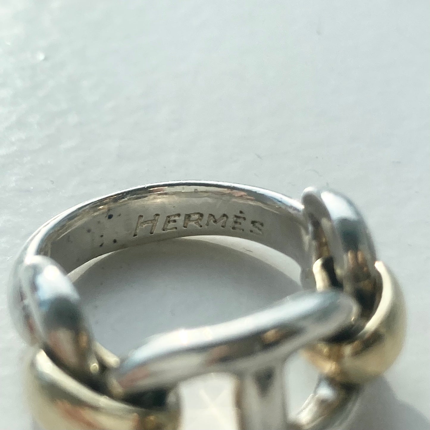 70s Hermès Chaine d'ancre Ring vintage SV800 AU750