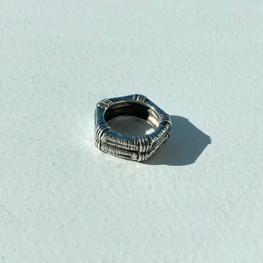 60s Hermès Banboo ring SV800 vintage #8-9