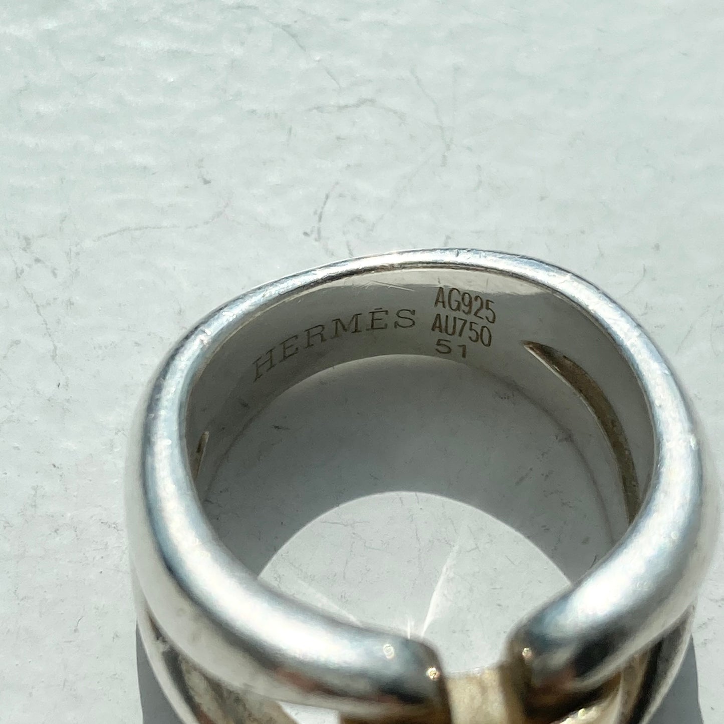 Hermès History Ring vintage SV925 AU750