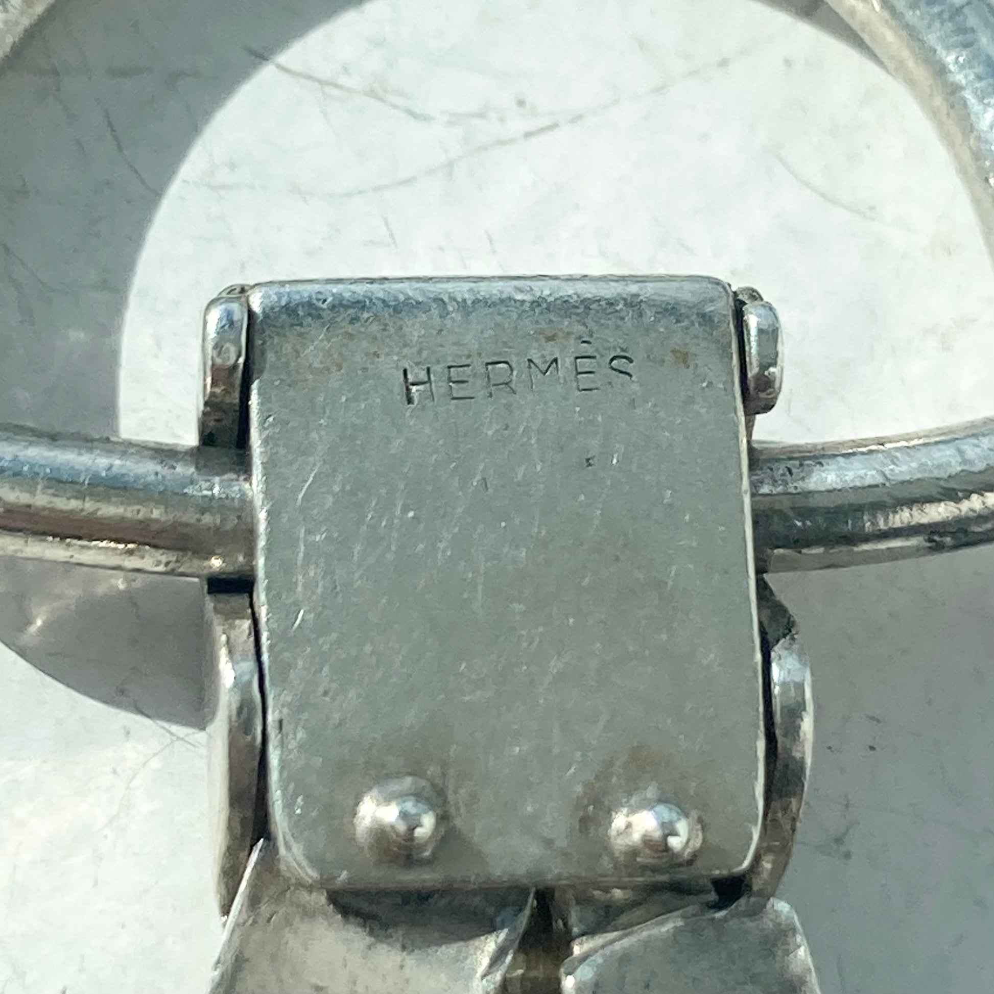 Vintage HERMES 18K Etrier Key Ring
