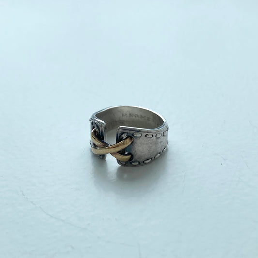 80s Hermès Mexico ring vintage SV800 AU750 #12-13