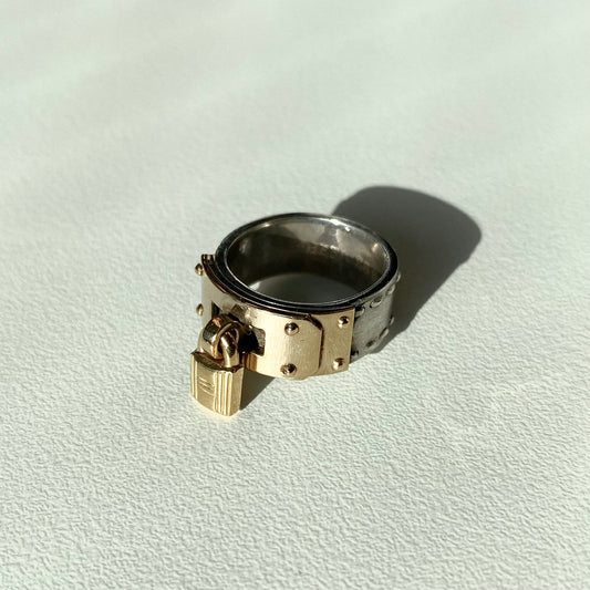 Hermès Kelly ring vintage SV925 AU750