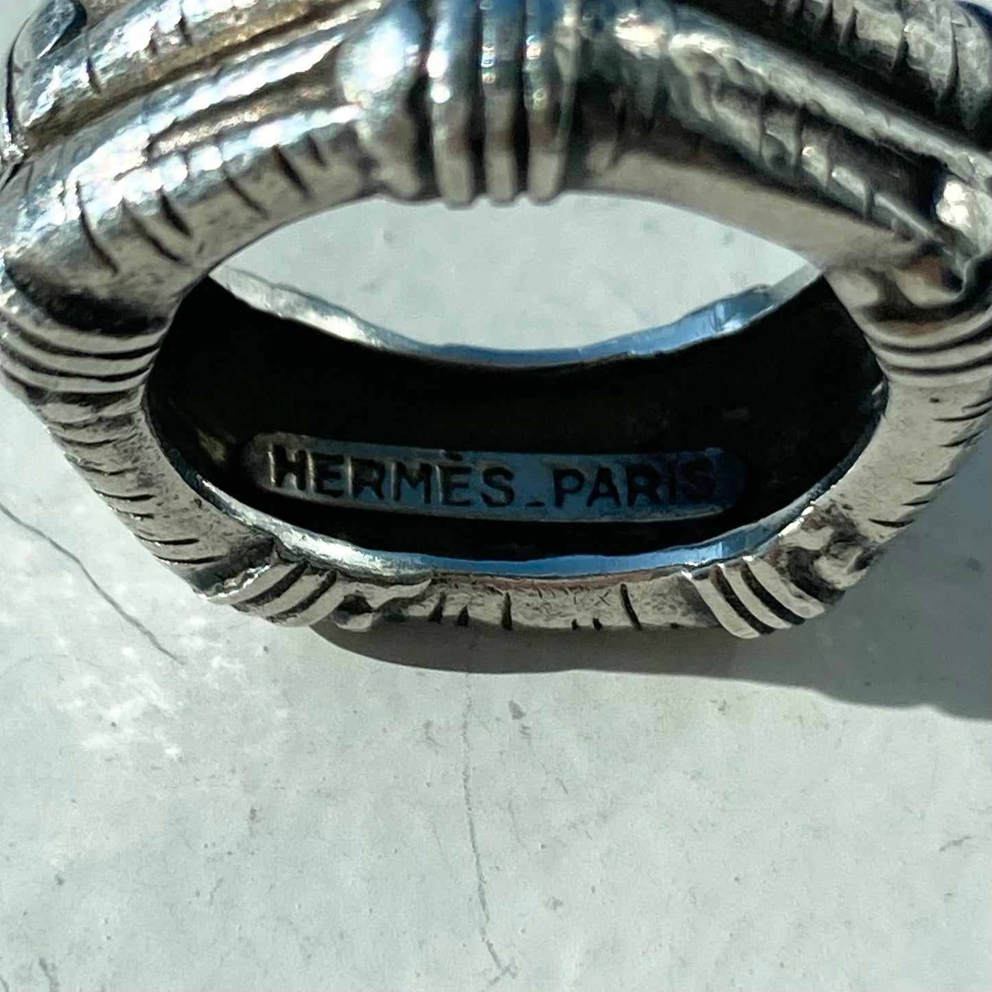 60s Hermès Banboo ring SV800 vintage #8-9
