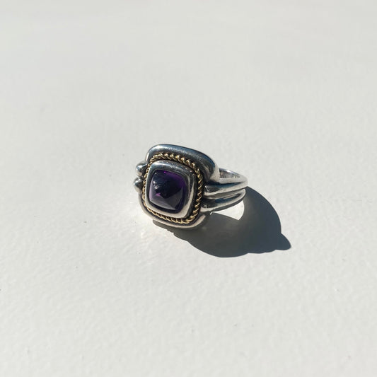 80s TIFFANY&Co. vintage Amethyst Ring SV925 AU750 #12-13