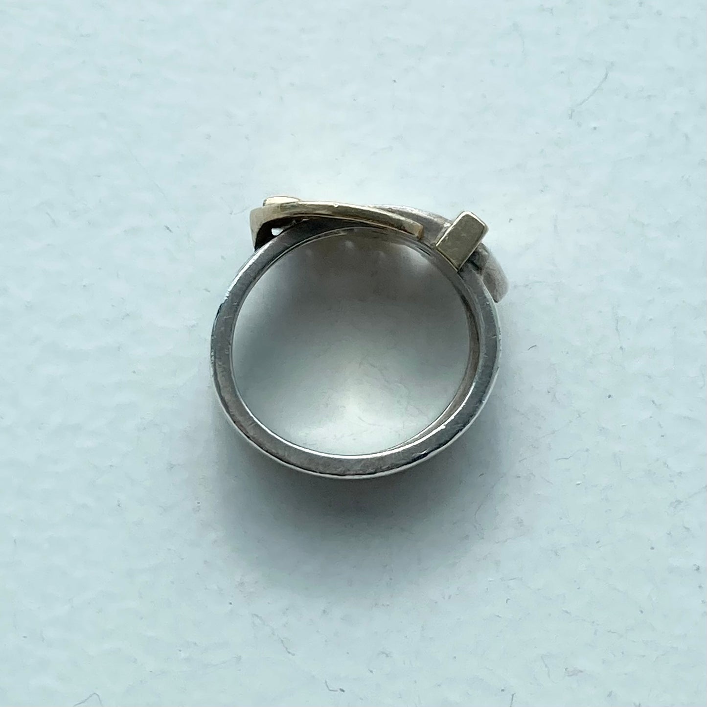 80s Hermès Horseshoe Belt motif Ring vintage SV925 AU750